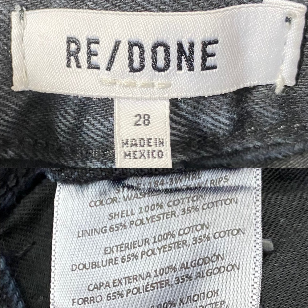 RE/DONE High Rise Loose Jeans Washed Black with Rips - 28 - Picture 16 of 16